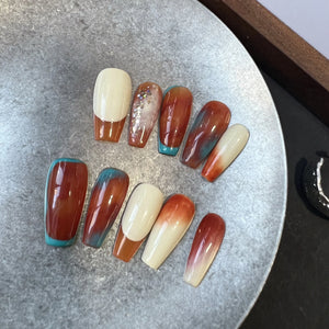 Retro Earthy Artistic Press On Nails - My Store
