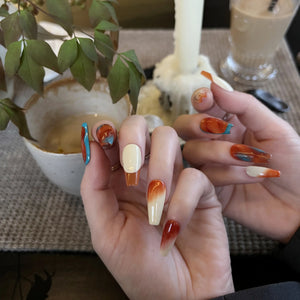 Retro Earthy Artistic Press On Nails - My Store