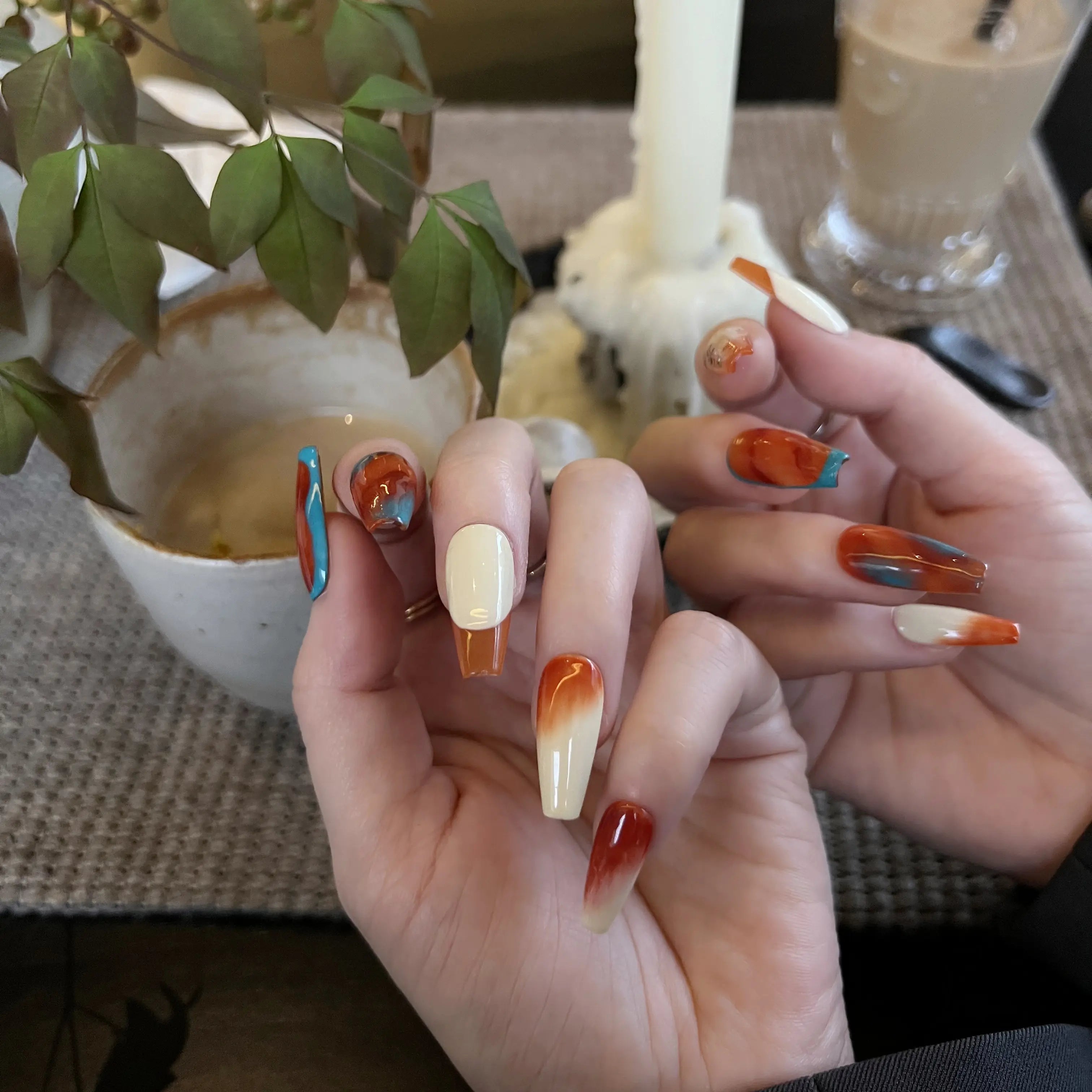 Retro Earthy Artistic Press On Nails - My Store