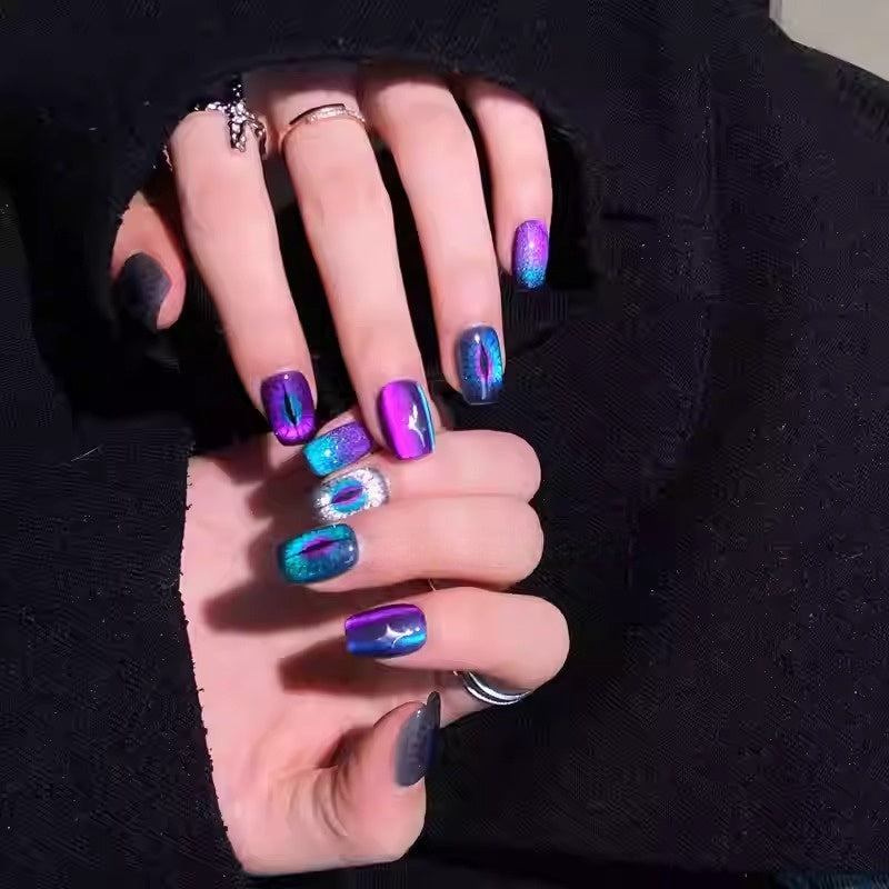 Galaxy Cat Eye Press On Nails - Momenails