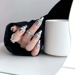Chrome Cow Print Press On Nails - Momenails