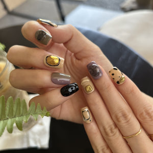 Purple Marble & Leopard Artistic Press On Nails - My Store