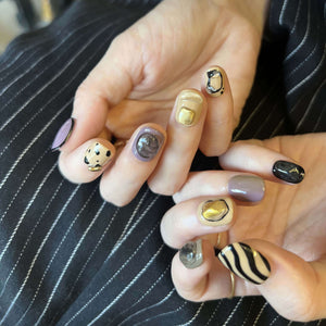 Purple Marble & Leopard Artistic Press On Nails - My Store