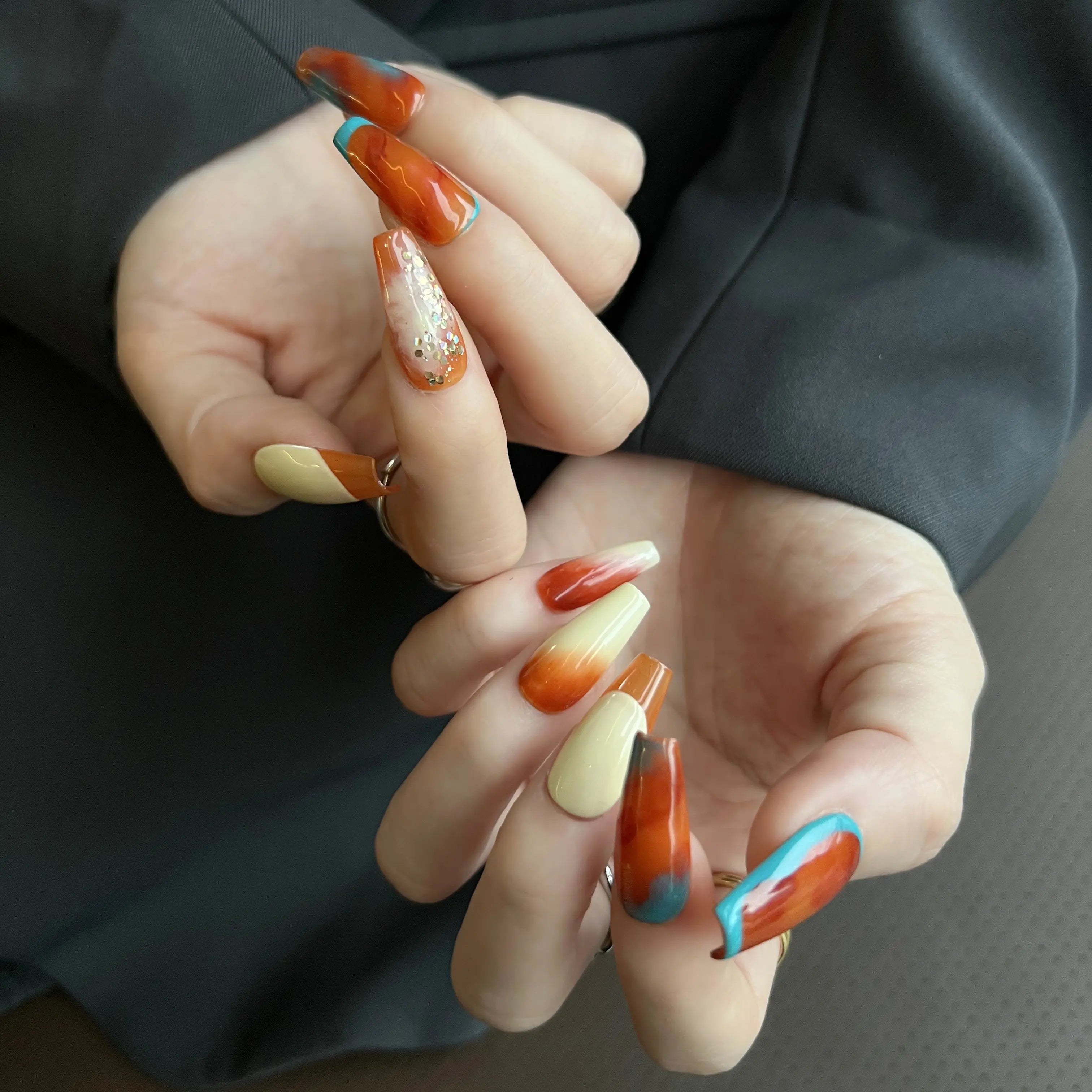 Retro Earthy Artistic Press On Nails - My Store